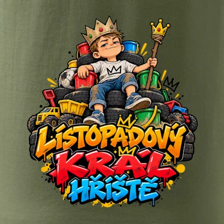 Listopadový král dětského hřiště na trůnu