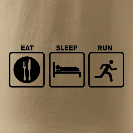 Eat sleep run štvorce
