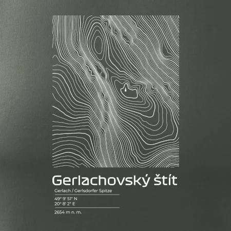 Gerlachovský štít - vrstevnice v obdĺžniku