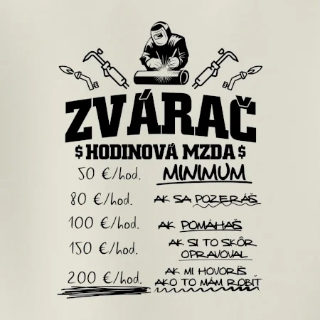 Hodinová mzda zvárač