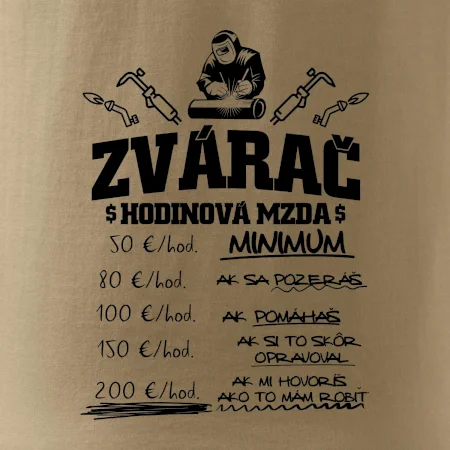 Hodinová mzda zvárač