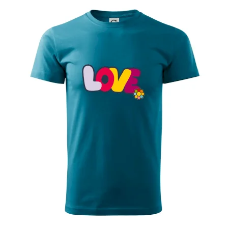 Love nápis s kvetinou