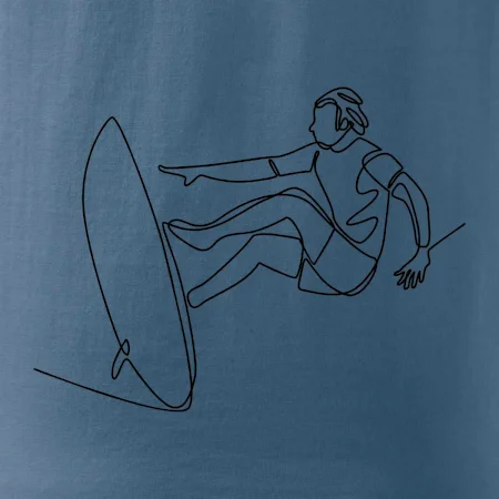 Surfer na vlne jedným ťahom