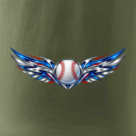 Baseballový míček s kovovými křídly