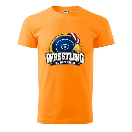 Zápasnická žíněnka se zlatou medailí eat sleep wrestling  repeat