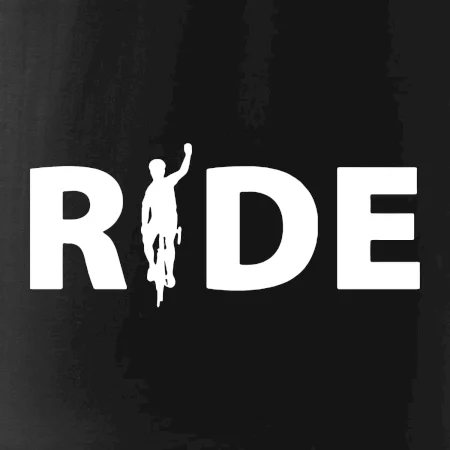 Ride - nápis s cyklistom