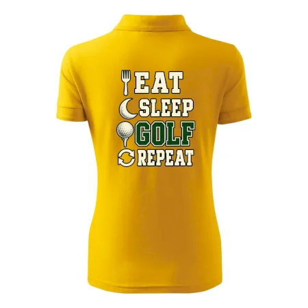 Eat sleep golf repeat typografie