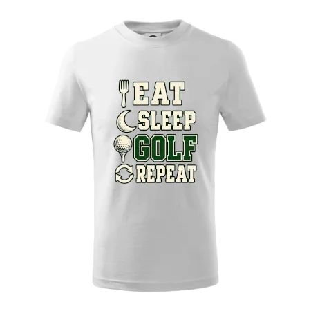 Eat sleep golf repeat typografie