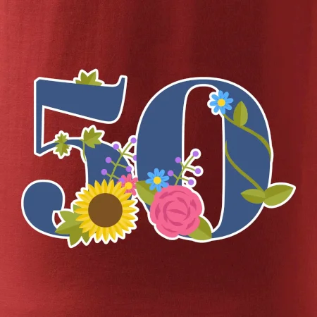 Kvetinové číslo kreslené - 50