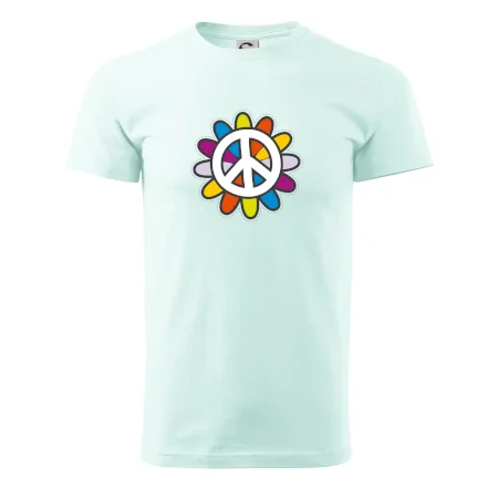 Peace symbol s kreslenou kvetinou