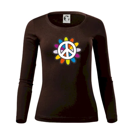 Peace symbol s kreslenou kvetinou