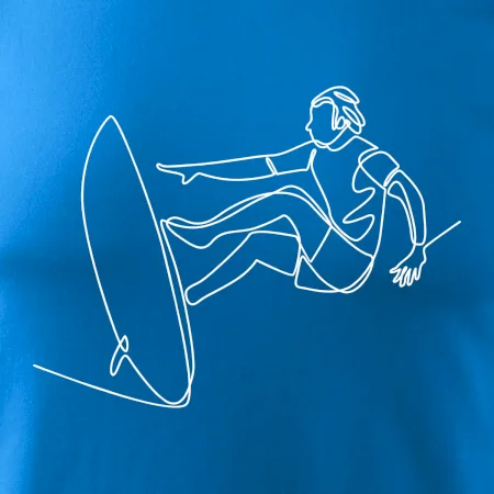 Surfer na vlne jedným ťahom