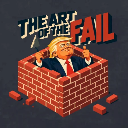 Donald Trump zazděný ve vlastní zdi