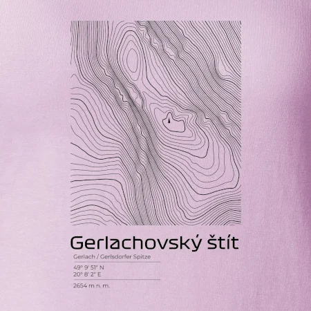 Gerlachovský štít - vrstevnice v obdĺžniku