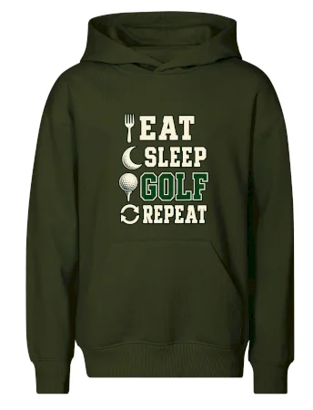 Eat sleep golf repeat typografie
