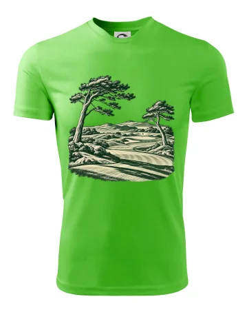 Golfové hřiště v retro rytině