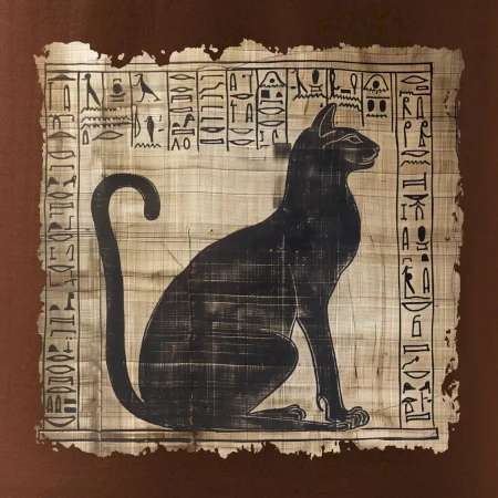 Egyptské hieroglyfy mačka