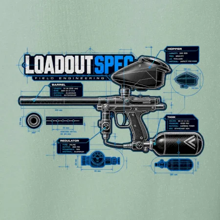 Technický výkres výstroja pre paintball
