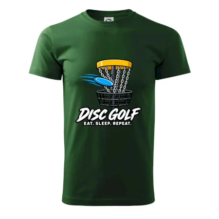 Discgolfový kôš s letiacim diskom eat sleep repeat