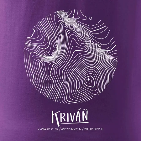 Kriváň - vrstevnice v kruhu