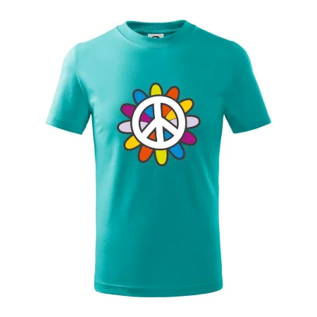Peace symbol s kreslenou kvetinou