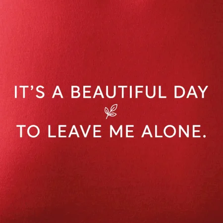 It's a beautiful day to leave me alone.