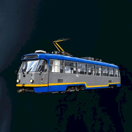 T3R SLF modrošedá kresba fixem