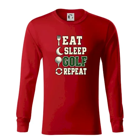 Eat sleep golf repeat typografie