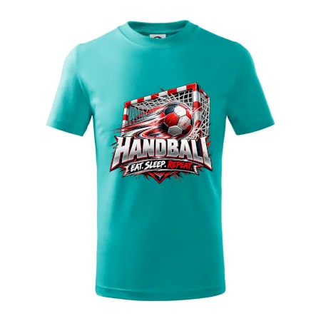 Hádzanárska lopta v bránke eat sleep repeat