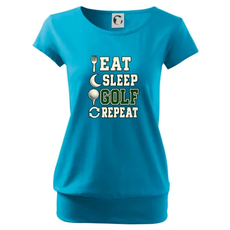 Eat sleep golf repeat typografie