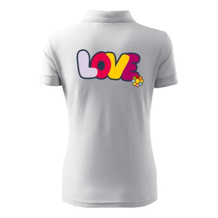 Love nápis s kvetinou
