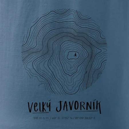 Velký Javorník (Beskydy) - vrstevnice v kruhu