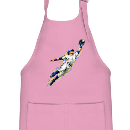 Baseballový polař chytá míček ve výskoku