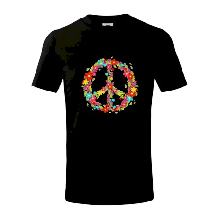 Peace symbol červené kvety