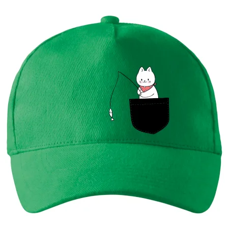 Mačka s rybou vo vrecku
