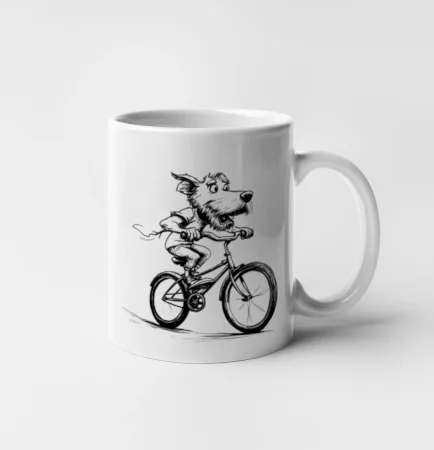 Pes na bicykli