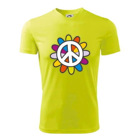 Peace symbol s kreslenou kvetinou