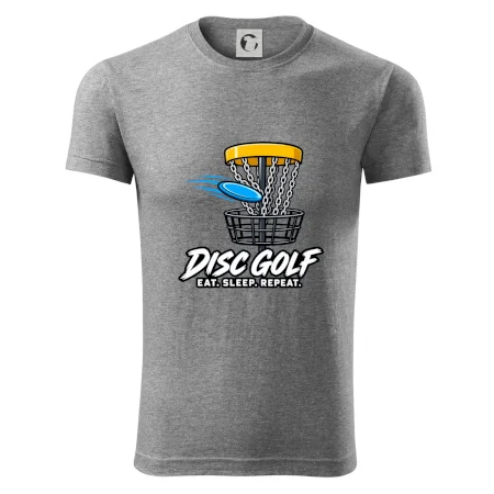 Discgolfový kôš s letiacim diskom eat sleep repeat