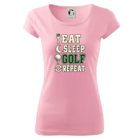 Eat sleep golf repeat typografie