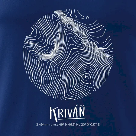 Kriváň - vrstevnice v kruhu