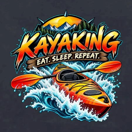 Kajak v divoké vodě eat sleep repeat