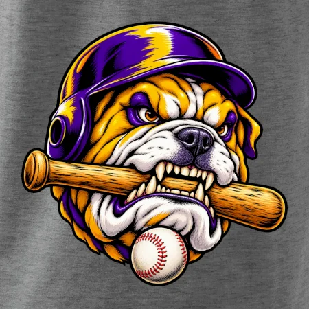 Baseballový buldok s pálkou