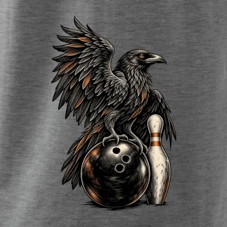 Bowling havran s koulí a kuželkou