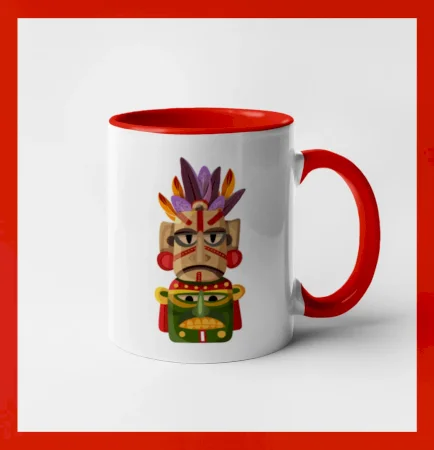 Mayová maska s perím