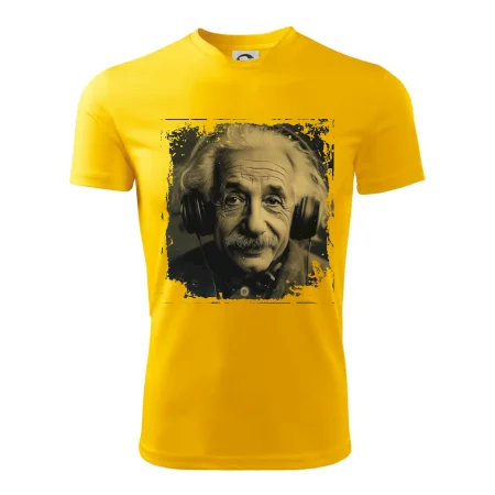 Albert Einstein so slúchadlami