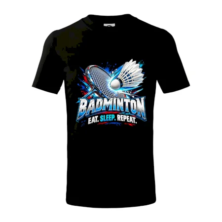 Bedmintonová raketa s košíčkom eat sleep repeat