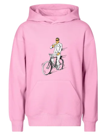 Gentleman na bicykli s pivom
