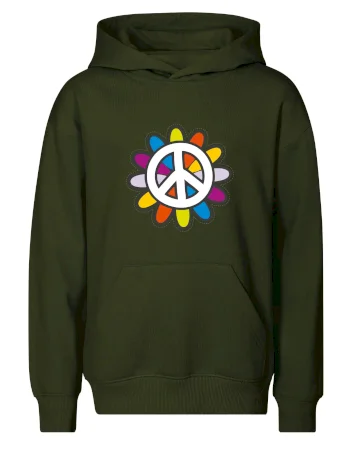 Peace symbol s kreslenou kvetinou
