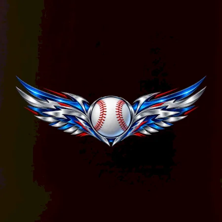 Baseballový míček s kovovými křídly