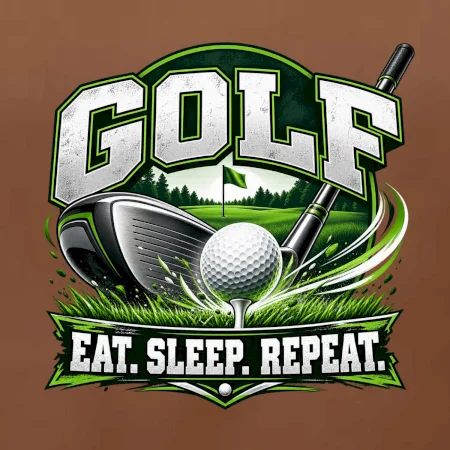 Golfová palica s loptičkou eat sleep repeat